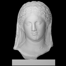 femmina testa funerario sollievo scansione Grecia 3d print model - Mito3D