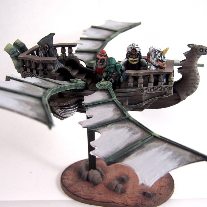 vuelo viento continuar mesa juego azar modelo rpg Embarcacion vehículo mago magia steampunk gnomo dd dnd dirigible enfermo juegos continuo esquife gnomeremix 3D print model - Mito3D