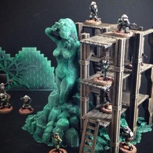 incompiuto statua 15 mm scala tavolo fantasia gioco giochi miniature rpg scultura terreno guerra wargaming miniatura scifi viandante rovine scienza finzione 3d print model - Mito3D