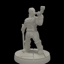 barbarian horn bearer 15mm scale tabletop fantasy fighter game gaming miniatures rpg wargames wargaming warrior miniature boardgames wayfarer boardgame wargame tactics 3d print model - Mito3D