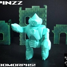 spinzz robomorfo juguetes juegos acción androide niños fantasía figura robot juguete mecha ciencia ficción mech robots larva moscardón cyborg Ciencias 3d print model - Mito3D