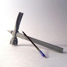 bofur's hammer hobbit - ballpoint combat & garden axe sword weapon pens lotr lordoftherings dwarf penadapter ballpointcombat 3d print model - Mito3D