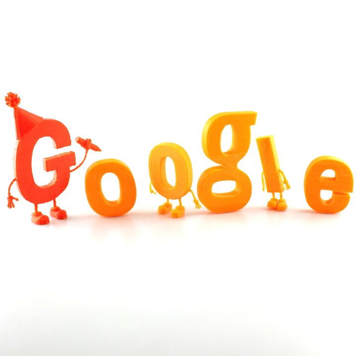 google doodle 16 compleanno fan art android lettere googledoodle 3D print model - Mito3D