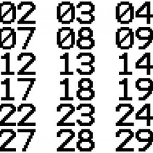 terminale font numeri 01 30 tavola Giochi file Accessori cifre 3d print model - Mito3D