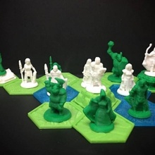 pocket-tactics core set 1 fourth edition board games fantasy game gaming miniatures modular rpg strategy wargames wargaming warrior wizard magic miniature tile supportless mage scifi boardgames boardgame hex pocket wargame tiles support tactics druid 3d print model - Mito3D