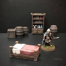 delving decor inn bed 28mm heroic scale tabletop dungeons fantasy furniture game games gaming medieval miniatures rpg terrain wargames wargaming warhammer miniature boardgames wayfarer boardgame roleplaying wargame openforge dungeon dnd warmachine dragons model pathfinder 3d print model - Mito3D