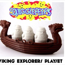 squigglepeeps viking explorers playset toys & games action baby figure fun kids medieval ship toy miniature novelty infant toddler longboat 3d print model - Mito3D