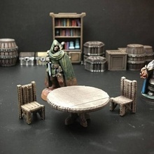 delving decor tavern table 28mm heroic scale tabletop chair dungeons fantasy furniture game games gaming medieval miniatures rpg terrain wargames wargaming warhammer miniature boardgames wayfarer boardgame roleplaying diorama wargame openforge dungeon dnd warmachine dragons model 3d print model - Mito3D