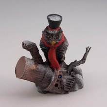 steampunk owl ornament & garden robot sculpture statue holiday tinkercad protoparadigm 3d print model - Mito3D