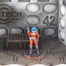 space girl 28mm miniature tabletop city fantasy game model rpg woman scifi nexus astronaut multiverse 3d print model - Mito3D