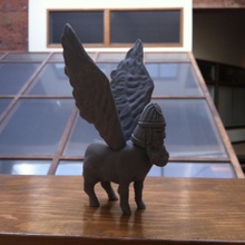 Lamassu 28 mm miniature table fantaisie figure Jeu jeu Légende modèle monstre mythologie rpg statue ailes taureau sorcier magie mésopotamie céleste voyageur mythe dnd 3d print model - Mito3D