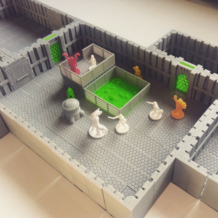 viandante modulare scifi giochi piastrelle nucleo impostato tavolo fantasia futuristico gioco miniature rpg strategia terreno wargaming miniatura piastrella porte magnetico 3D print model - Mito3D