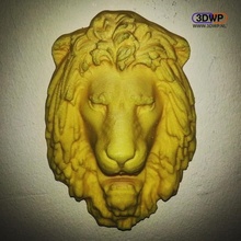 Lion tête mur cintre sculpture 3d analyse jardin animal statue meshmixer 123d monté capture 3d print model - Mito3D