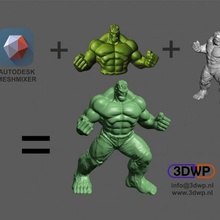 hulk sculpture meshmixer combo fan art marvel statue einscan einscan-s shining3d 3d print model - Mito3D