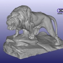 Lion sculpture 3d analyse éducation animal statue meshmixer 123d capture 3d print model - Mito3D