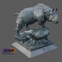 rhinocéros statue 3d analyse Alfred jacquemart jouets Jeux animal sculpture musée meshmixer 3d print model - Mito3D