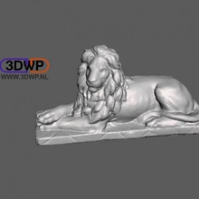 lion statue 3d scan education animal sculpture meshmixer 123d 123dcatch catch 3d print model - Mito3D