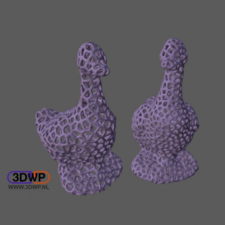 voronoi Pato juguetes juegos animal escultura estatua voronador 3D print model - Mito3D