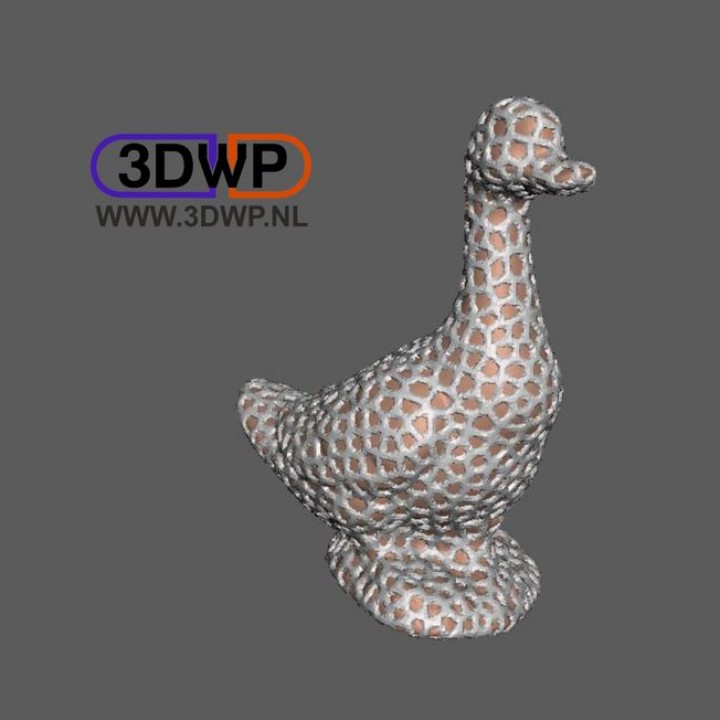 Dual Extrusion voronoi Ente Spielzeuge Spiele Tier Skulptur Statue Extruder Dualstrusion Mehrfarbig Farbe 2 farbe 3D print model - Mito3D