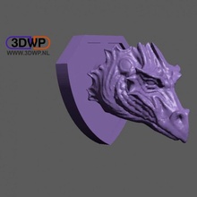 dragon tête mur monter trophée jardin animal meshmixer 123d monté capture cintre 3d print model - Mito3D