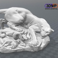 georges Garket drame au sert heykel 3 boyutlu taramak oyuncaklar oyunlar hayvan kedi aslan yılan panter puma Oliver laric 3d print model - Mito3D