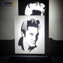 Elvis silueta ventilador Arte plantilla sketchup Presley 3d print model - Mito3D