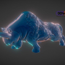 bull sculpture toys & games animal cow statue 3d print model - Mito3D