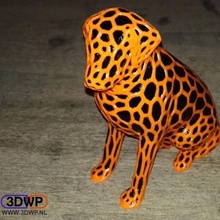 dual color labrador toys & games animal dog sculpture statue supportless voronoi lowpoly extruder poly support raise3d extrusion formfutura ideamaker 3d print model - Mito3D