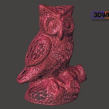 hibou statue 3d analyse voronoi style animal sculpture meshmixer numériseur makerbot 3d print model - Mito3D