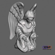 contemplating angel sculpture statue 3d scan & garden replica meshmixer 123d 3d print model - Mito3D