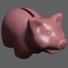 cerdito banco editado 3d escanear jardín animal cerdo dinero mezclador malla hucha digitalizador makerbot caja 3d print model - Mito3D