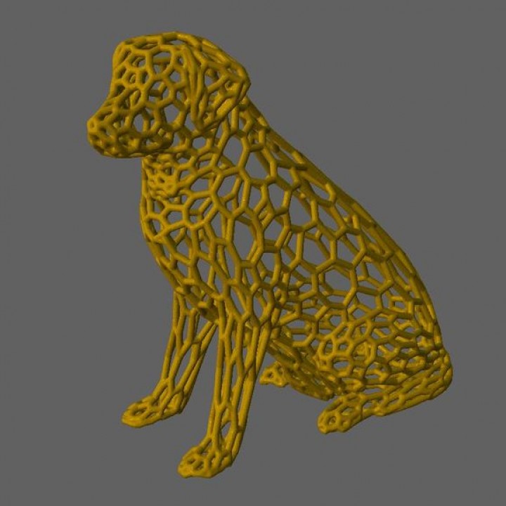 labrador scultura modello voronoi stile giocattoli Giochi animale cane statua meshmixer 3D print model - Mito3D