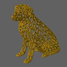 Labrador sculpture modèle voronoi style jouets Jeux animal chien statue meshmixer 3d print model - Mito3D