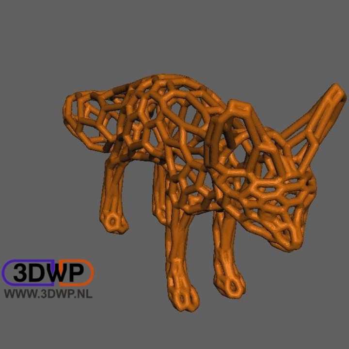 fennec fox pattern voronoi style toys & games animal fox voronoi meshmixer fennec fennec fox 3D print model - Mito3D