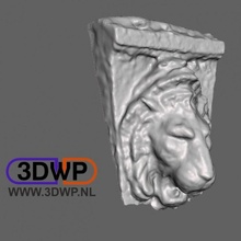 Leone scultura 3d scansione parete appendiabiti giardino animale statua grottesco meshmixer montato scanner 3d print model - Mito3D