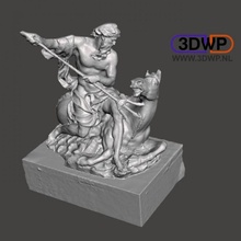 Neptune sculpture grec statue 3d analyse art Dieu persienne musée meshmixer 123d capture 3d print model - Mito3D