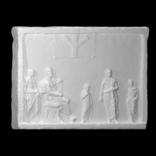 grave relief house philosopher scan ancient greece sculpture marble athens 3d print model - Mito3D