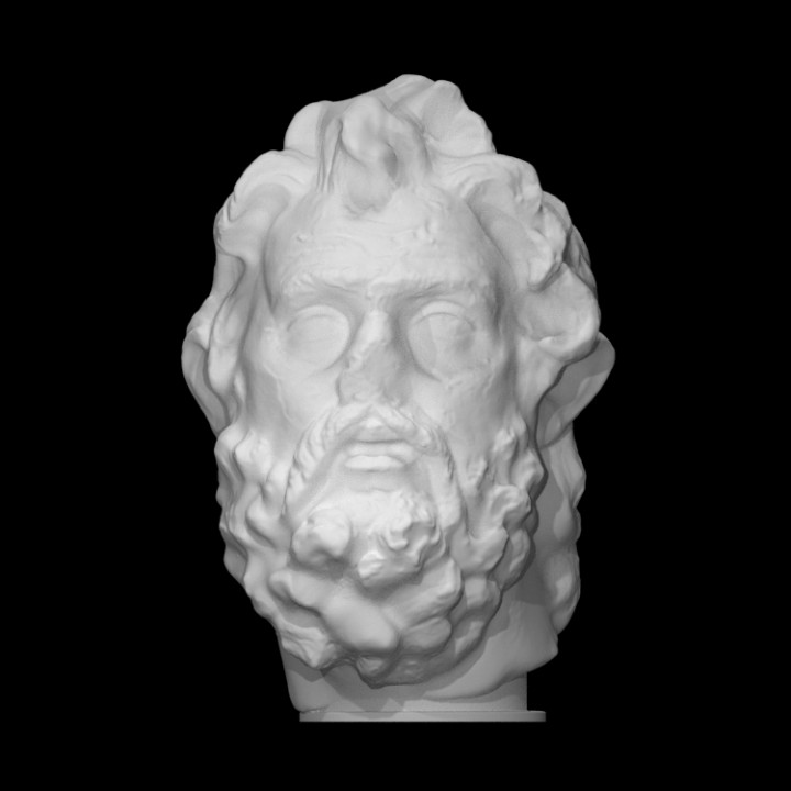 baş Marsyas taramak Vesika Roma heykel mermer 3D print model - Mito3D