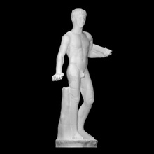 statuetta romano imperatore traiano scansione figura scultura statua marmo 3d print model - Mito3D