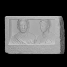 funerario alivio publius aiedius anfio esposa aiedia escanear romano escultura mármol Pareja Berlina Italia alte 3d print model - Mito3D