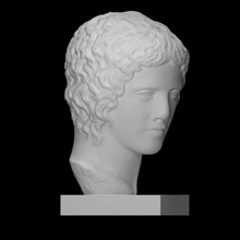 testa giovane uomo scansione ritratto romano scultura marmo Berlino Italia Altes 3d print model - Mito3D