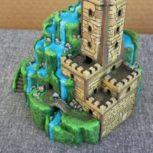 tower cascades fan art architecture building fantasy medieval spring structure water pool castle diorama stream multicolor multimaterial cascade pond waterfall 3d print model - Mito3D
