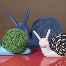 Voronoi buruşmak salyangoz versiyonlar oyuncaklar oyunlar Desen çift renkli 3d print model - Mito3D