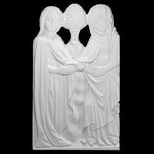 visitation analyse sculpture Bible Marie soulagement Elizabeth bas relief 3d print model - Mito3D