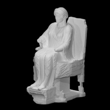 enthroned deity scan figure goddess roman sculpture statue woman marble berlin italy altes 3d print model - Mito3D
