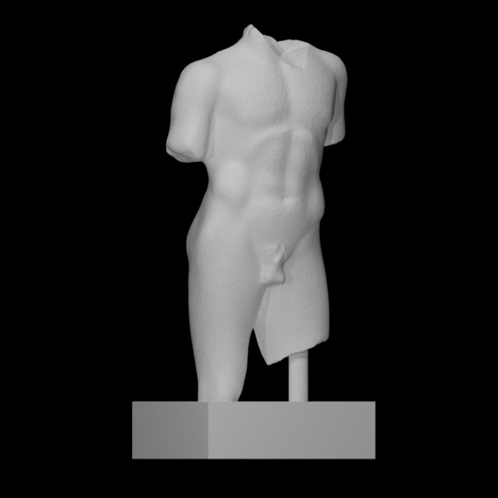 apoya mármol mesas atleta escanear cuerpo romano escultura estatua Berlina torso alte 3D print model - Mito3D