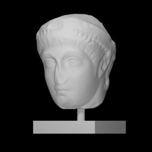 emperor late antiquity scan broken face head portrait sculpture statue marble italy noseless 3d print model - Mito3D