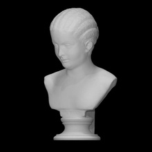 Porträt Mädchen Scan Gesicht Haar Kopf Skulptur Statue Marmor flechten 3d print model - Mito3D