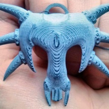 gótico crânio jóias jogos colar rpg amuleto 3d print model - Mito3D