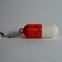 sorridente pillola portachiavi Sorridente moda Accessori chiave design rosso Sorridi bianca contento pillole 3d print model - Mito3D